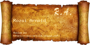 Rozsi Arnold névjegykártya