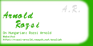 arnold rozsi business card